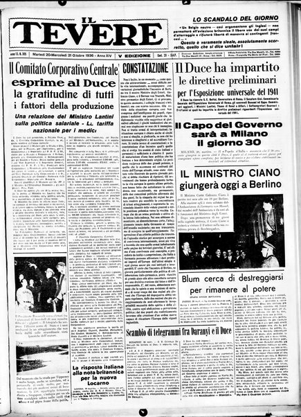 Il Tevere : quotidiano di Mezzogiorno