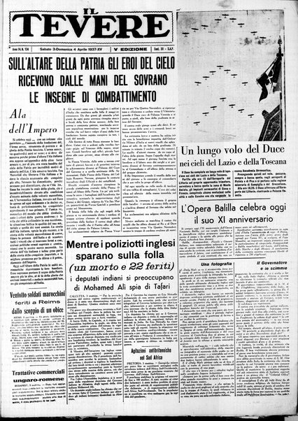 Il Tevere : quotidiano di Mezzogiorno