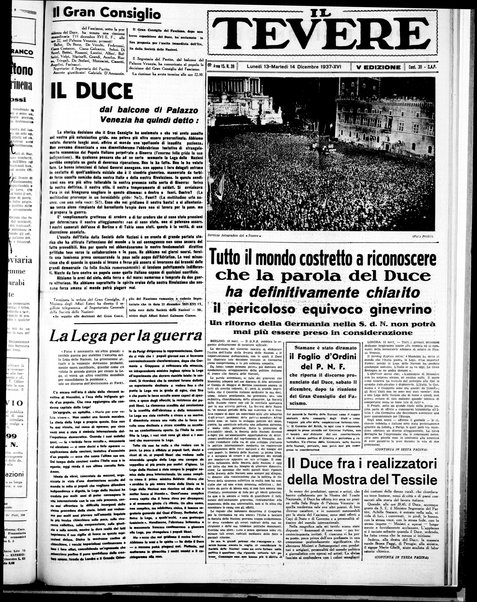 Il Tevere : quotidiano di Mezzogiorno