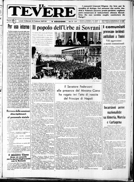 Il Tevere : quotidiano di Mezzogiorno