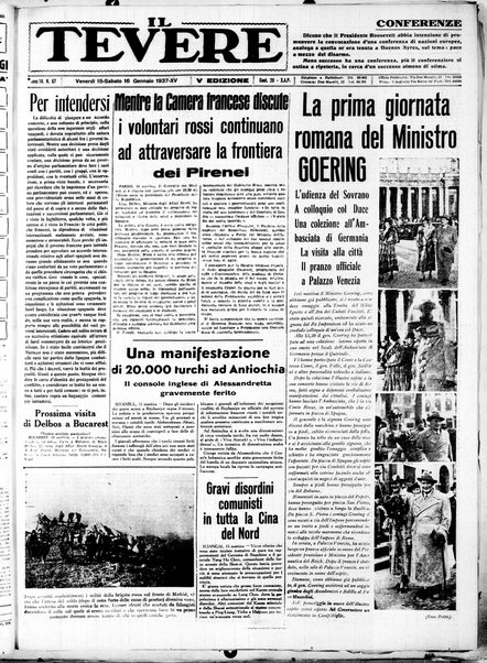 Il Tevere : quotidiano di Mezzogiorno