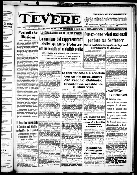 Il Tevere : quotidiano di Mezzogiorno