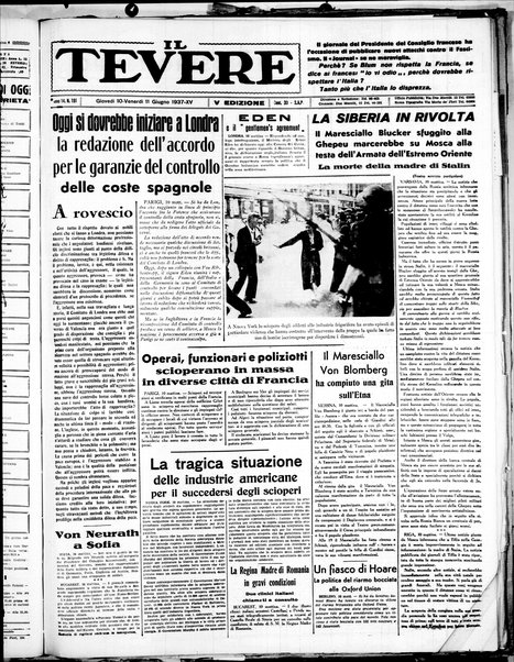 Il Tevere : quotidiano di Mezzogiorno