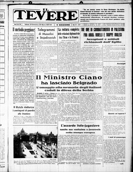 Il Tevere : quotidiano di Mezzogiorno