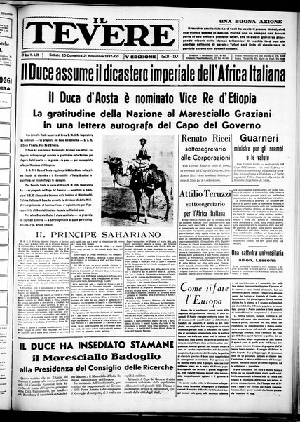 Il Tevere : quotidiano di Mezzogiorno