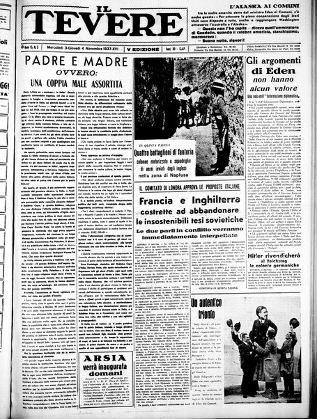 Il Tevere : quotidiano di Mezzogiorno