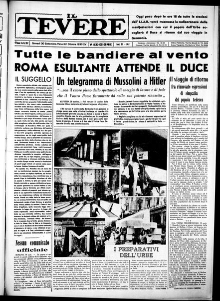 Il Tevere : quotidiano di Mezzogiorno