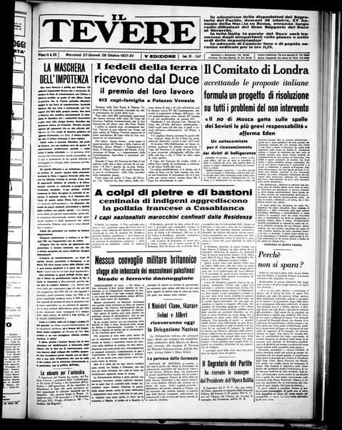 Il Tevere : quotidiano di Mezzogiorno