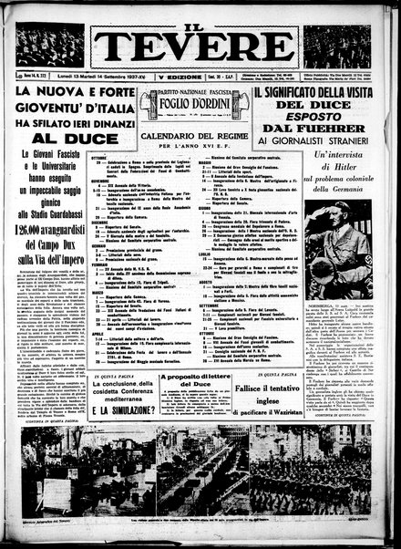 Il Tevere : quotidiano di Mezzogiorno