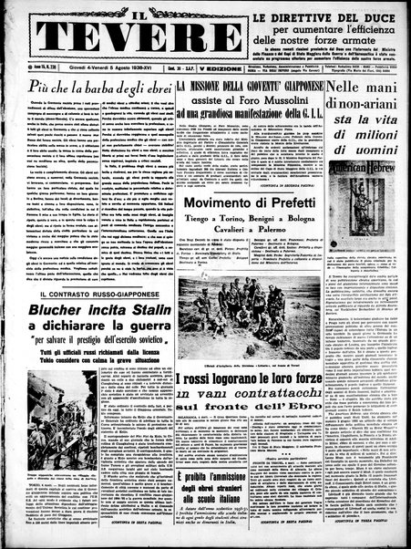 Il Tevere : quotidiano di Mezzogiorno