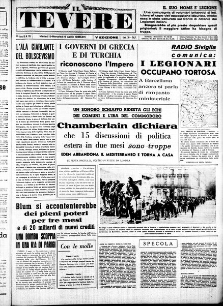 Il Tevere : quotidiano di Mezzogiorno