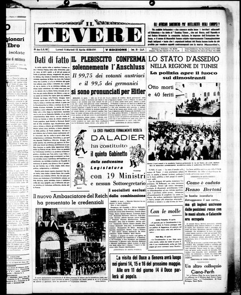 Il Tevere : quotidiano di Mezzogiorno