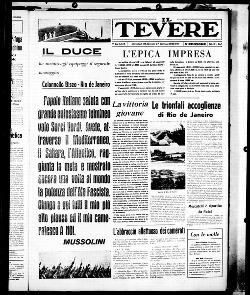 Il Tevere : quotidiano di Mezzogiorno