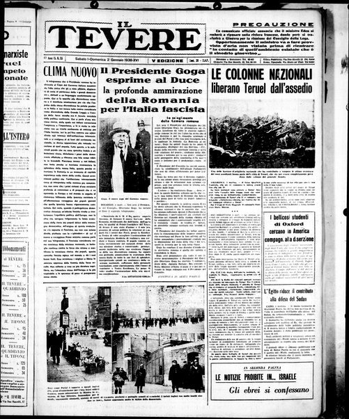 Il Tevere : quotidiano di Mezzogiorno