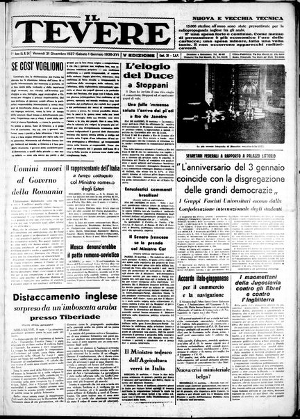 Il Tevere : quotidiano di Mezzogiorno