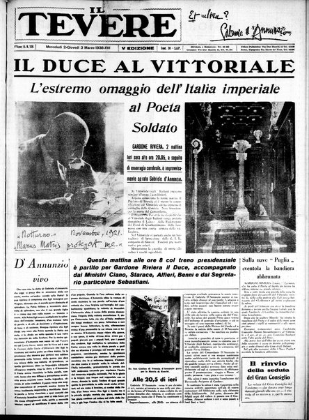 Il Tevere : quotidiano di Mezzogiorno