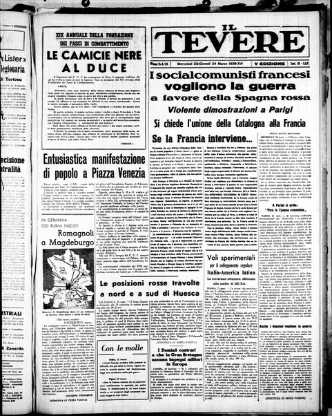 Il Tevere : quotidiano di Mezzogiorno