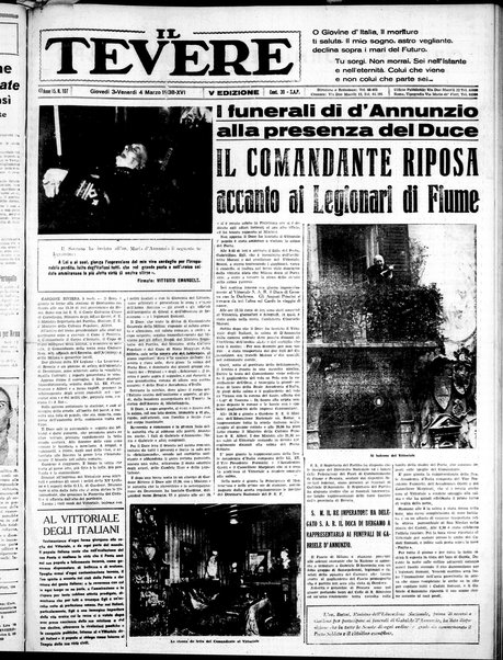 Il Tevere : quotidiano di Mezzogiorno