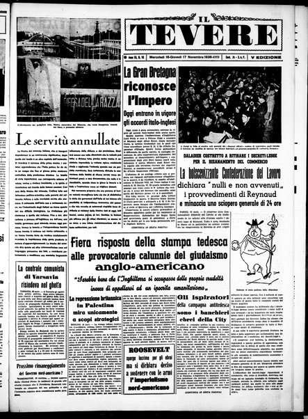 Il Tevere : quotidiano di Mezzogiorno