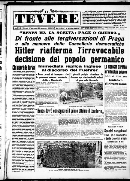 Il Tevere : quotidiano di Mezzogiorno