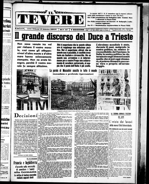 Il Tevere : quotidiano di Mezzogiorno