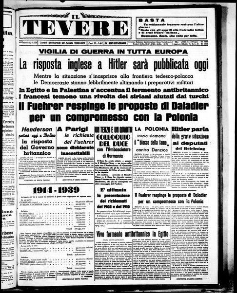 Il Tevere : quotidiano di Mezzogiorno