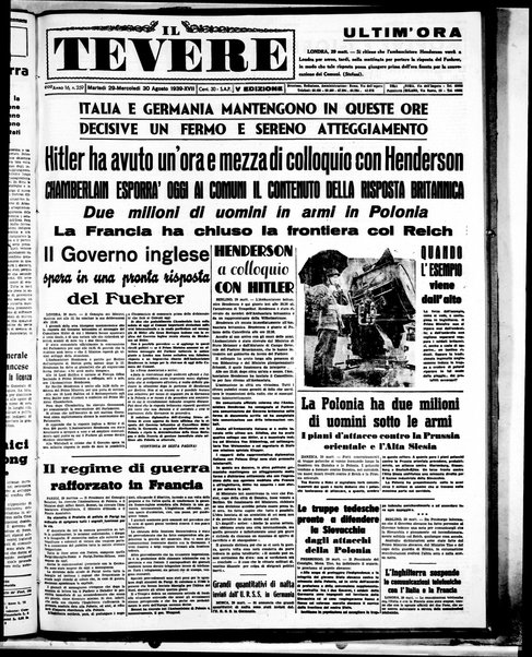 Il Tevere : quotidiano di Mezzogiorno