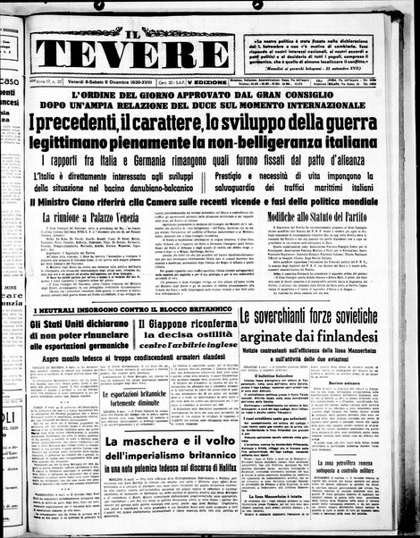 Il Tevere : quotidiano di Mezzogiorno