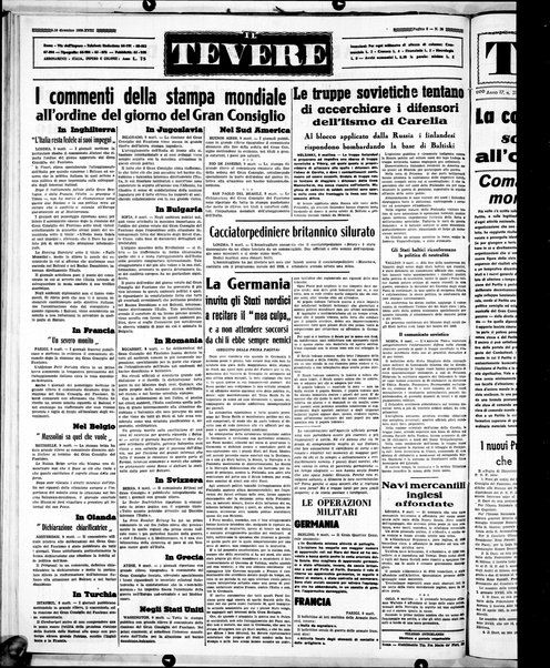 Il Tevere : quotidiano di Mezzogiorno