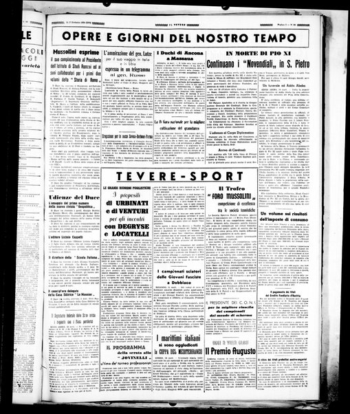 Il Tevere : quotidiano di Mezzogiorno