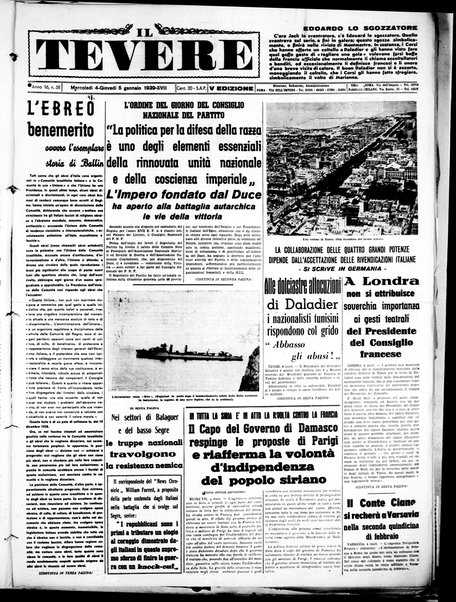 Il Tevere : quotidiano di Mezzogiorno