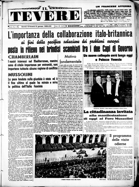 Il Tevere : quotidiano di Mezzogiorno