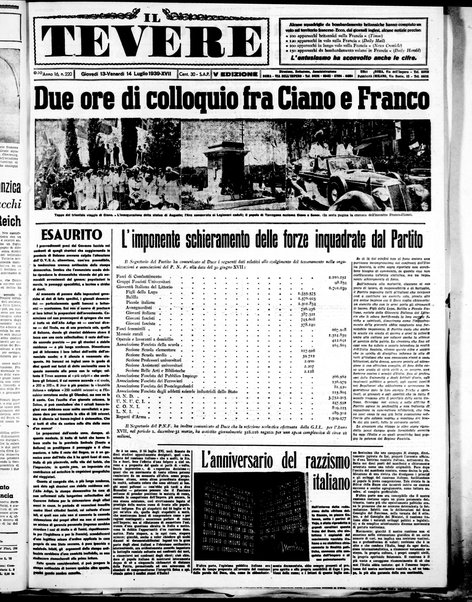 Il Tevere : quotidiano di Mezzogiorno