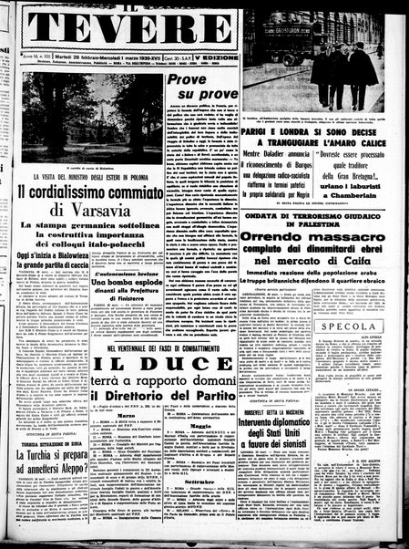 Il Tevere : quotidiano di Mezzogiorno