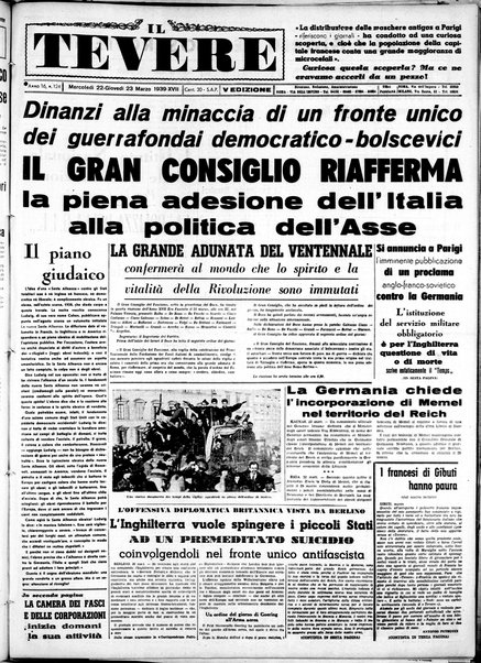 Il Tevere : quotidiano di Mezzogiorno