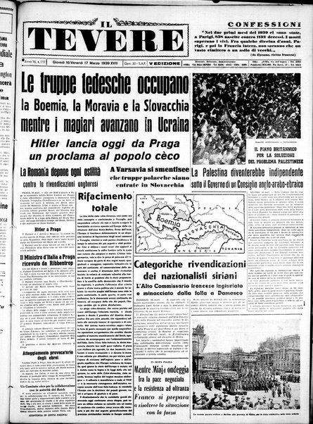 Il Tevere : quotidiano di Mezzogiorno