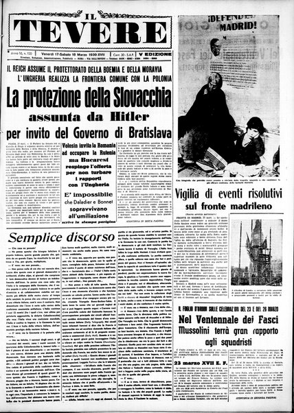 Il Tevere : quotidiano di Mezzogiorno