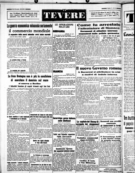 Il Tevere : quotidiano di Mezzogiorno