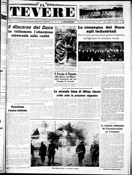 Il Tevere : quotidiano di Mezzogiorno