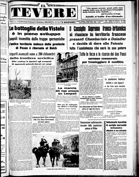 Il Tevere : quotidiano di Mezzogiorno