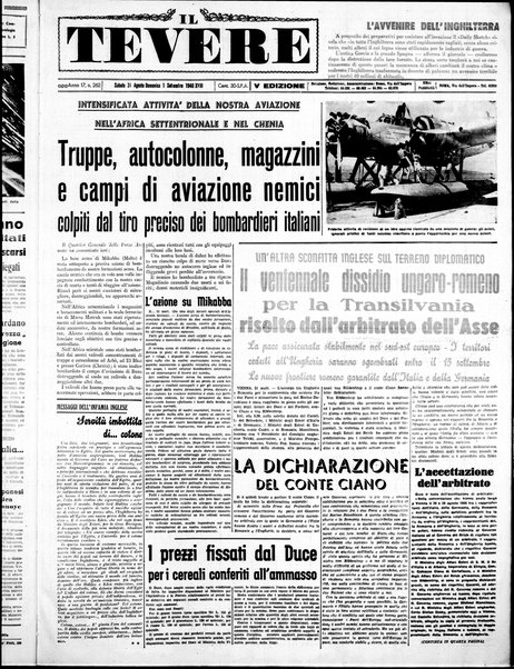 Il Tevere : quotidiano di Mezzogiorno