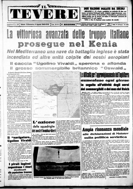 Il Tevere : quotidiano di Mezzogiorno