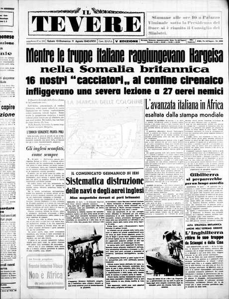 Il Tevere : quotidiano di Mezzogiorno