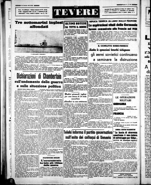 Il Tevere : quotidiano di Mezzogiorno