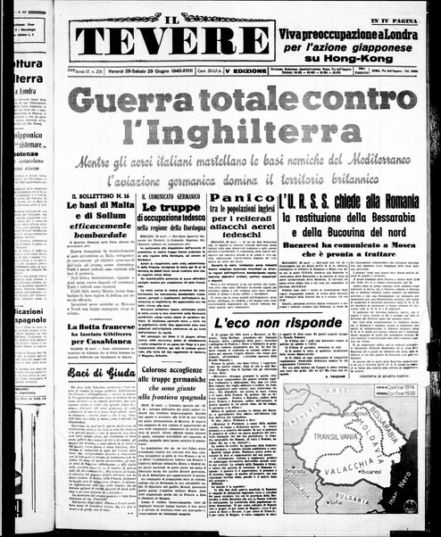 Il Tevere : quotidiano di Mezzogiorno