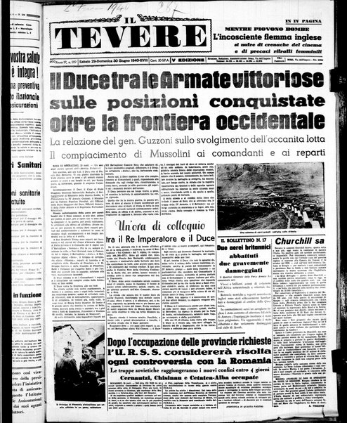 Il Tevere : quotidiano di Mezzogiorno