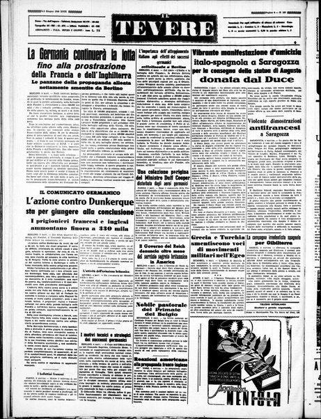 Il Tevere : quotidiano di Mezzogiorno