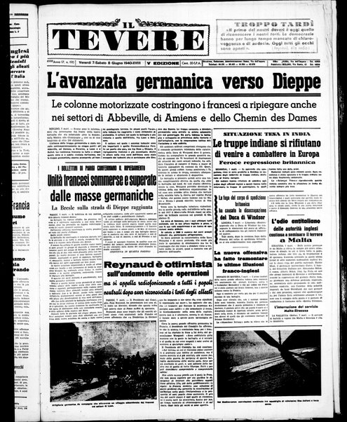 Il Tevere : quotidiano di Mezzogiorno