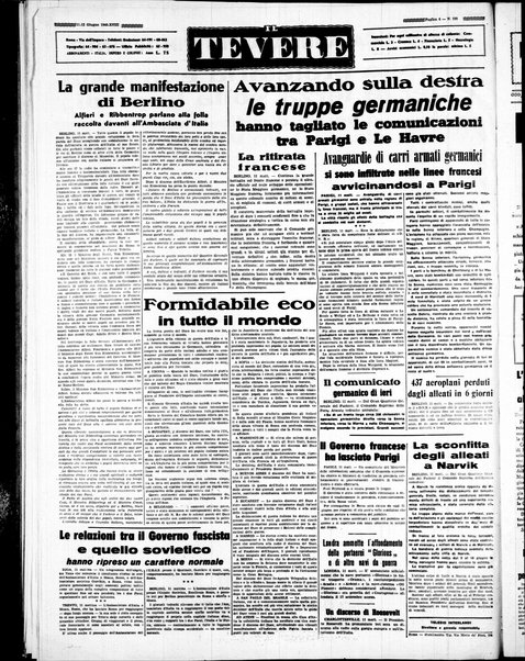 Il Tevere : quotidiano di Mezzogiorno