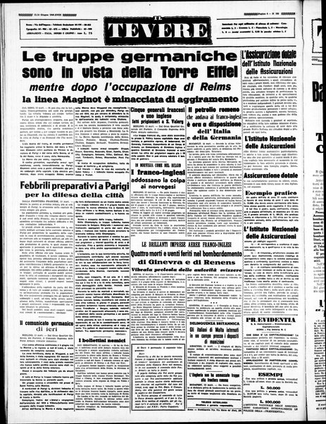 Il Tevere : quotidiano di Mezzogiorno